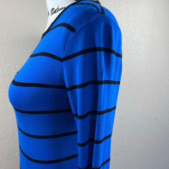 Michael Kors blue striped long sleeve top size S dark academia baddie preppy - Picture 13 of 14